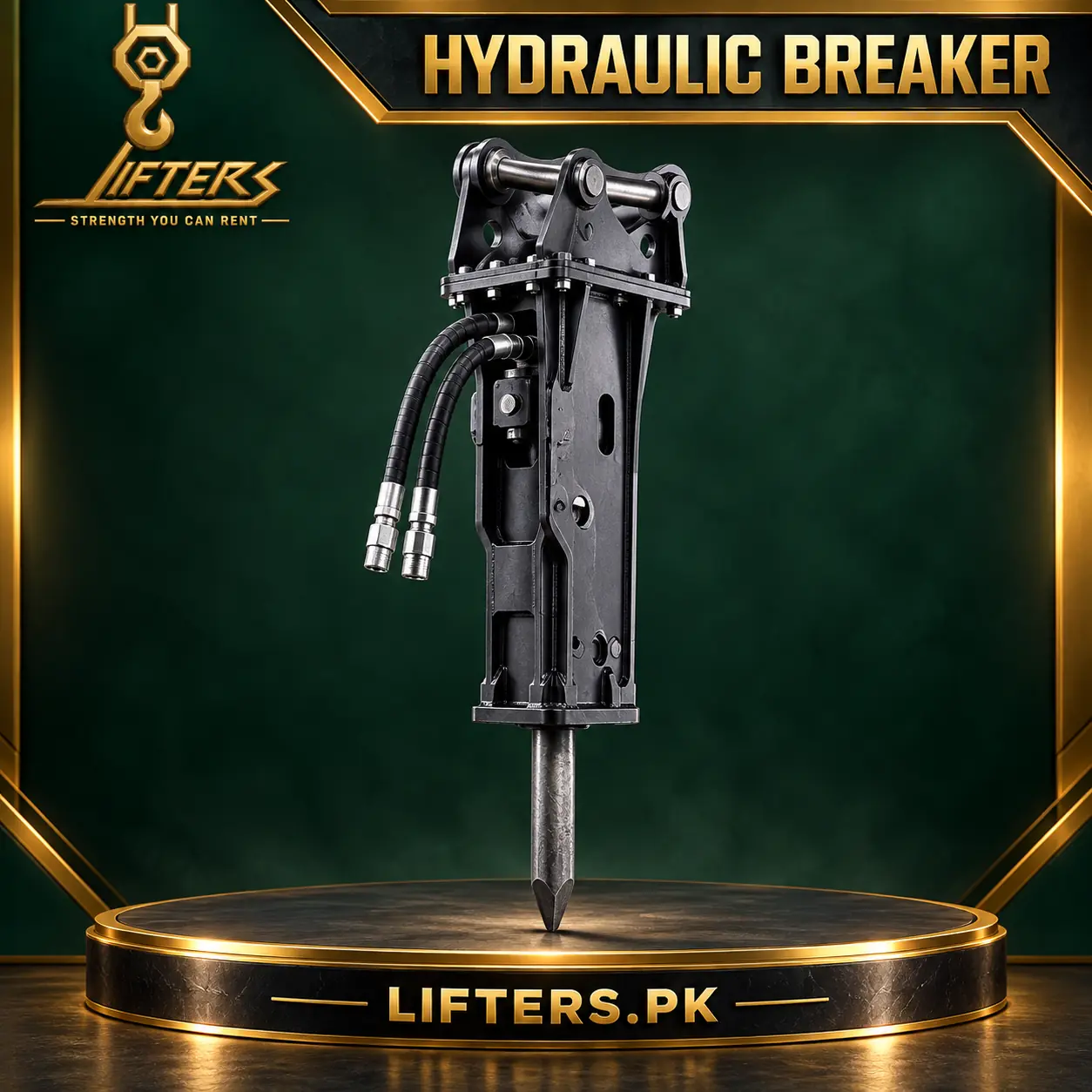 Lifters.pk hydraulic breaker attachment mockup
