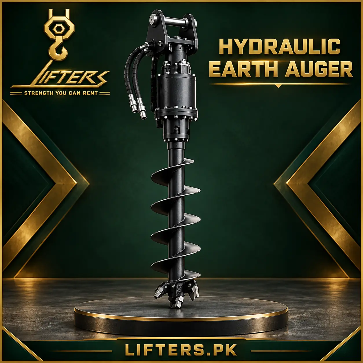 Lifters.pk hydraulic earth auger attachment mockup