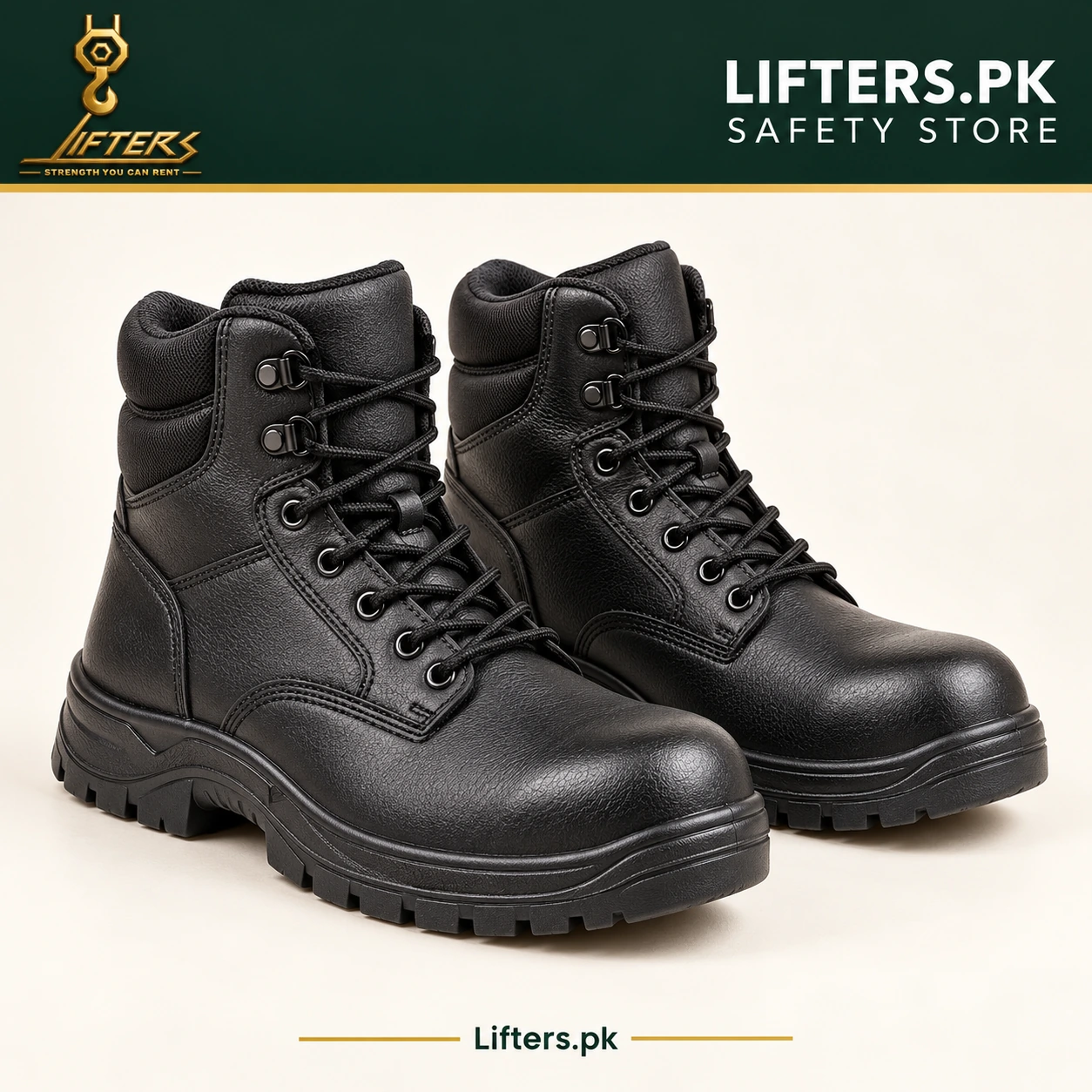 Lifters.pk branded safety footwear for site workers
